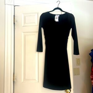 Carmen Marc Valvo black shirted dress*NWT